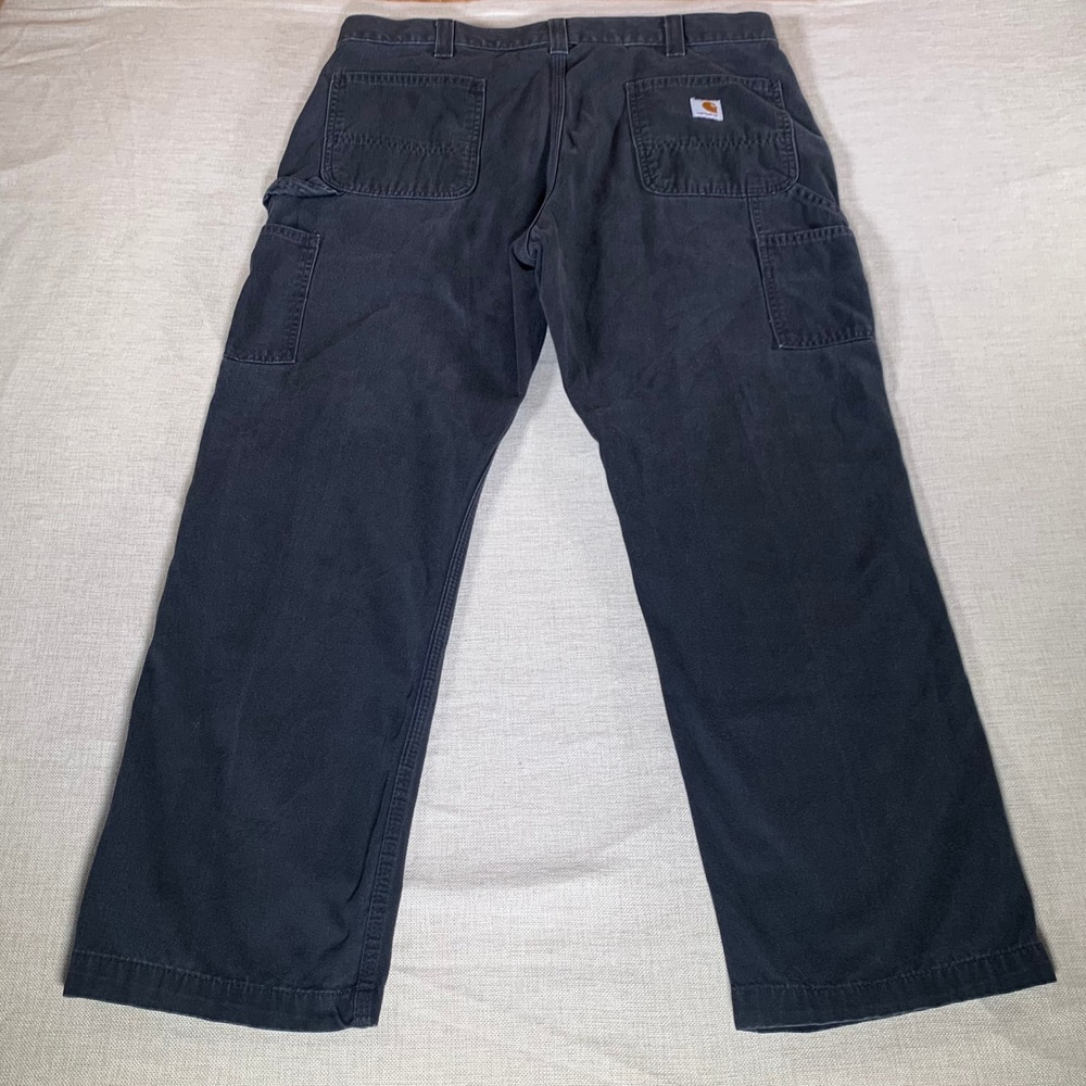 Carhartt B324 BLK Relaxed Fit Work Pants Men 36x29 Black Canvas Durable Workwear - Picture 3 of 12